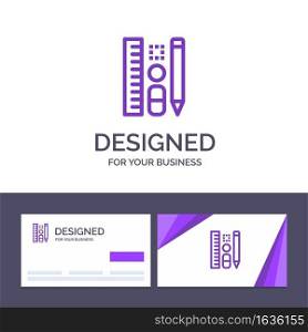 Creative Business Card and Logo template Pen, Pencil, Scale, Education Vector Illustration
