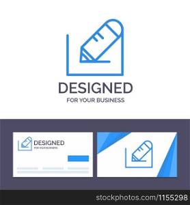 Creative Business Card and Logo template Pencil, Write, Text, School Vector Illustration