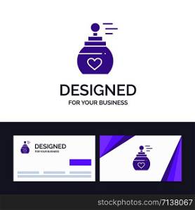 Creative Business Card and Logo template Perfume, Fragmented, Fragrant, Aroma, Vector Illustration