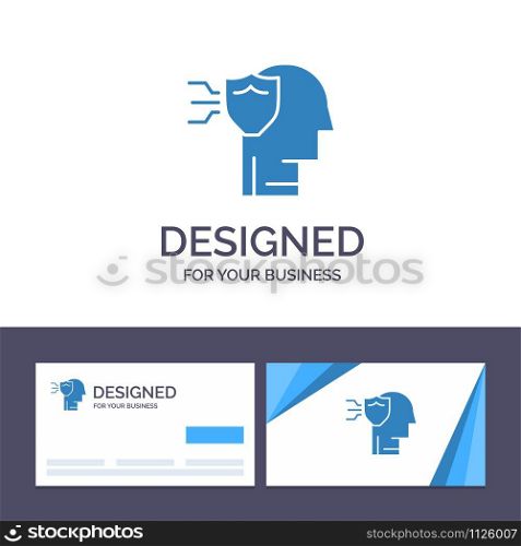Creative Business Card and Logo template Personal, Protection, Security, Shield Vector Illustration