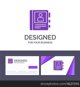 Creative Business Card and Logo template Phone, Book, Diary, Info Vector Illustration