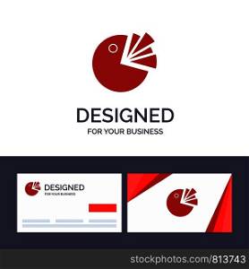 Creative Business Card and Logo template Pie, Chart, Presentation, Diagram Vector Illustration