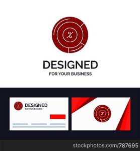Creative Business Card and Logo template Pie, Percentage, Chart, Share Vector Illustration