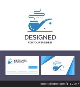 Creative Business Card and Logo template Pipe, Smoke, St. Patrick, Tube Vector Illustration