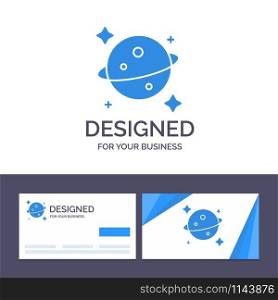 Creative Business Card and Logo template Planet, Saturn, Space Vector Illustration