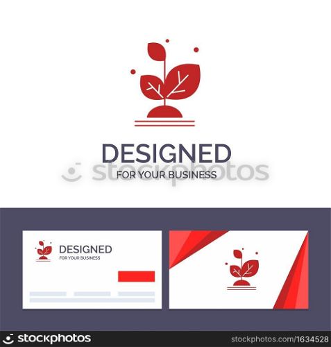 Creative Business Card and Logo template Plant, Grow, Growth, Success Vector Illustration