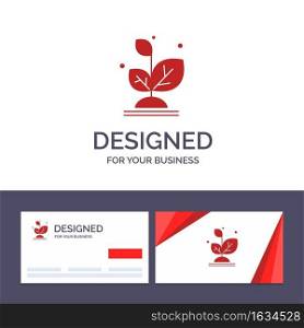 Creative Business Card and Logo template Plant, Grow, Growth, Success Vector Illustration