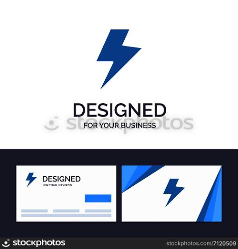 Creative Business Card and Logo template Power, Charge, Electric Vector Illustration