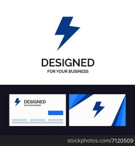 Creative Business Card and Logo template Power, Charge, Electric Vector Illustration