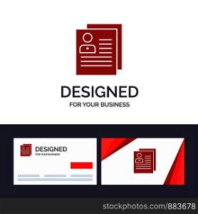 Creative Business Card and Logo template Profile, About, Contact, Delete, File, Personal Vector Illustration