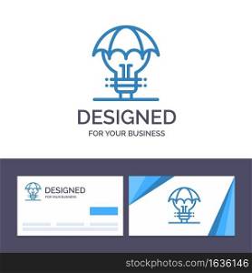 Creative Business Card and Logo template Protected Ideas, Copyright, Defense, Idea, Patent Vector Illustration