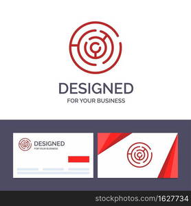 Creative Business Card and Logo template Puzzle, Arrow, Strategy, Target, Point Vector Illustration