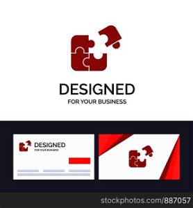Creative Business Card and Logo template Puzzle, Business, Jigsaw, Match, Piece, Success Vector Illustration