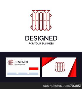 Creative Business Card and Logo template Radiator, Heating, Battery, Warm, Heat Vector Illustration