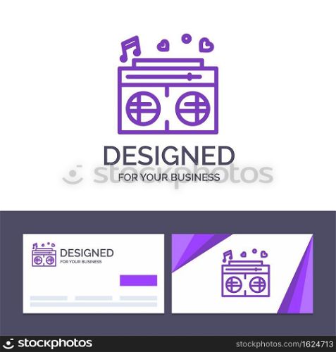 Creative Business Card and Logo template Radio, Love, Heart, Wedding Vector Illustration