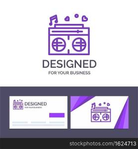 Creative Business Card and Logo template Radio, Love, Heart, Wedding Vector Illustration
