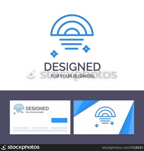 Creative Business Card and Logo template Rainbow, Rainy, Sky, Weather Vector Illustration