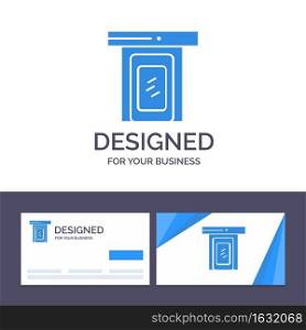 Creative Business Card and Logo template Rainy, Cloud, Door, Home Vector Illustration
