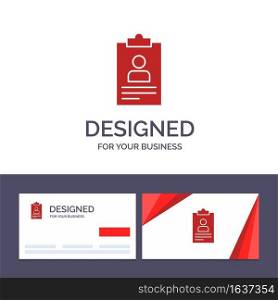 Creative Business Card and Logo template Resume, Application, Clipboard, Curriculum, Cv Vector Illustration