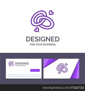 Creative Business Card and Logo template Ring, Engagement, Wedding Ring, Engagement Ring, Love Vector Illustration