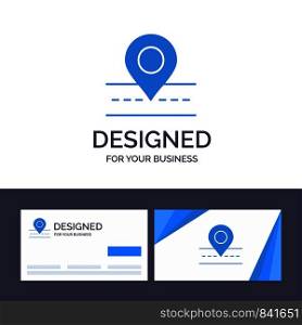 Creative Business Card and Logo template Road, Location, Way, Map Vector Illustration