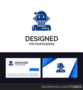 Creative Business Card and Logo template Robot Advisor, Adviser, Advisor, Algorithm, Analyst Vector Illustration