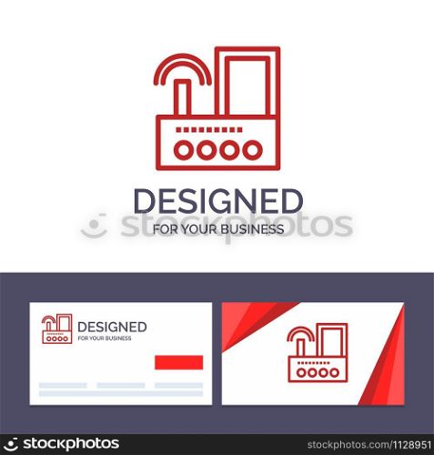 Creative Business Card and Logo template Router, Device, Signal, Wifi, Radio Vector Illustration