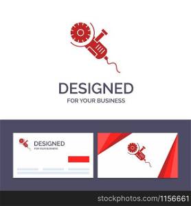 Creative Business Card and Logo template Saw, Circular Saw, Power, Tool, Blade Vector Illustration
