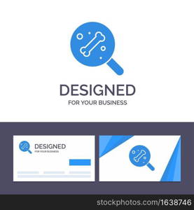 Creative Business Card and Logo template Search, Bone, Science Vector Illustration