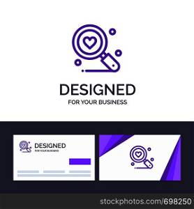 Creative Business Card and Logo template Search, Love, Heart, Wedding Vector Illustration