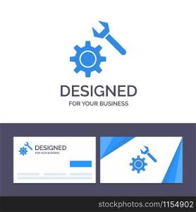 Creative Business Card and Logo template Setting, Wrench, Gear Vector Illustration