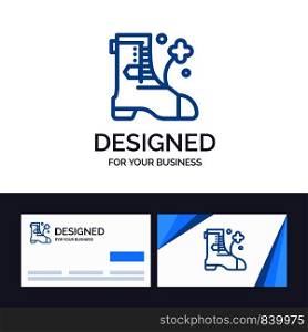 Creative Business Card and Logo template Shoes, Boot, Ireland Vector Illustration