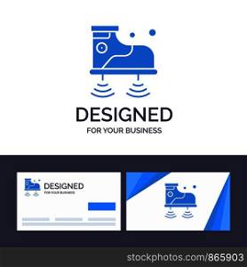 Creative Business Card and Logo template Shoes, Wifi, Service, Technology Vector Illustration