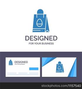 Creative Business Card and Logo template Shopping Bag, Bag, Easter, Egg Vector Illustration
