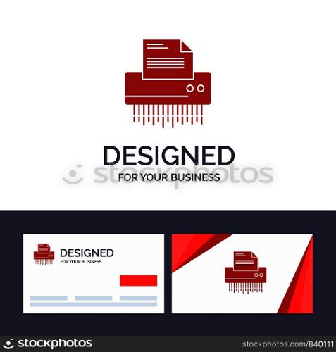 Creative Business Card and Logo template Shredder, Confidential, Data, File, Information, Office, Paper Vector Illustration
