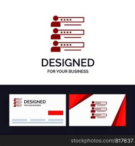 Creative Business Card and Logo template Skills, Graphs, People, Profile, Settings, Statistics, Team Vector Illustration