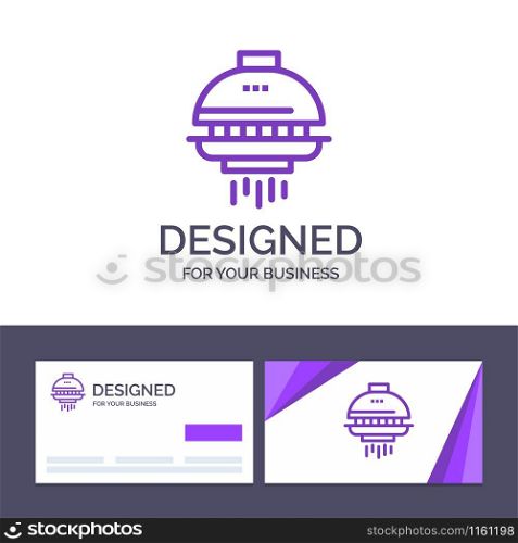 Creative Business Card and Logo template Space, Shuttle, Spacecraft, Ufo Vector Illustration