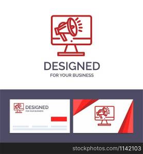 Creative Business Card and Logo template Speaker, High Volume, Loudspeaker, Speaker, Voice Vector Illustration