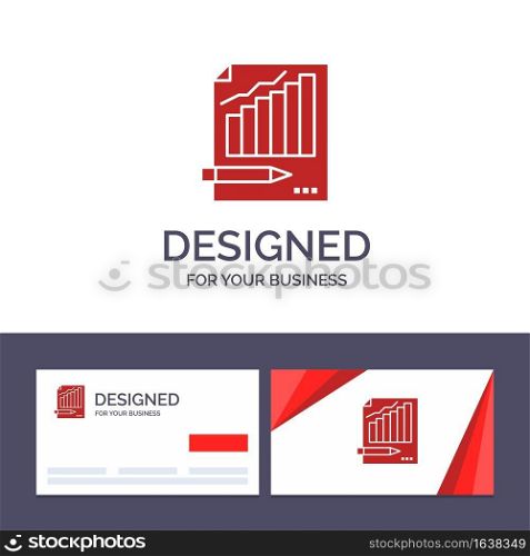 Creative Business Card and Logo template Statistics, Analysis, Analytics, Business, Chart, Graph, Market Vector Illustration
