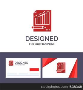 Creative Business Card and Logo template Statistics, Analysis, Analytics, Business, Chart, Graph, Market Vector Illustration