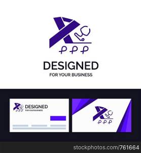 Creative Business Card and Logo template Stethoscope, Health, Ribbon, Awareness Vector Illustration
