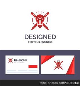 Creative Business Card and Logo template Success, Bulb, Light, Focus,  Vector Illustration