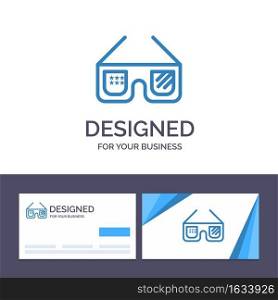 Creative Business Card and Logo template Sunglasses, Glasses, American, Usa Vector Illustration