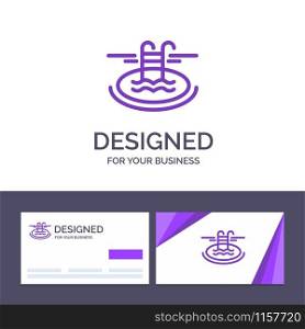Creative Business Card and Logo template Swimming, Pool, Hotel, Serves Vector Illustration