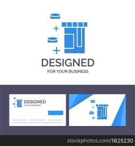 Creative Business Card and Logo template Tablet, Bottle, Healthcare Vector Illustration
