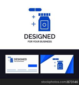 Creative Business Card and Logo template Tablet, Rainy, Temperature Vector Illustration