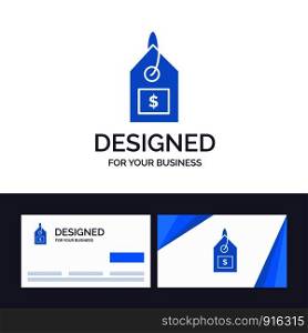Creative Business Card and Logo template Tag, Dollar, Label, Interface Vector Illustration