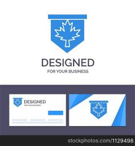 Creative Business Card and Logo template Tag, Leaf, Canada, Sign Vector Illustration