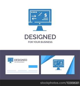 Creative Business Card and Logo template Tax Regulation, Finance, Income, Computer Vector Illustration