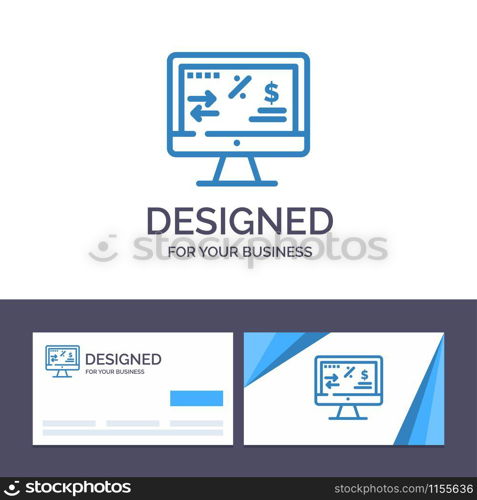 Creative Business Card and Logo template Tax Regulation, Finance, Income, Computer Vector Illustration